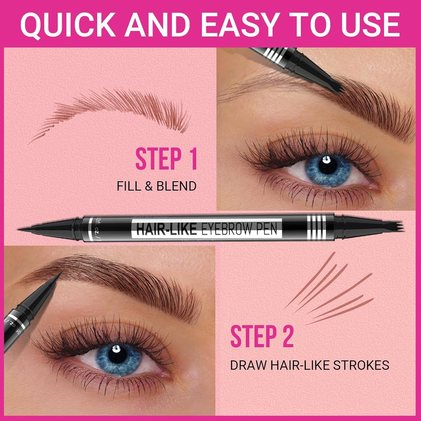 iMethod Microblading Eyebrow Pen - Eyebrow Pencil Magical 2-in-1 Dual-Ended
