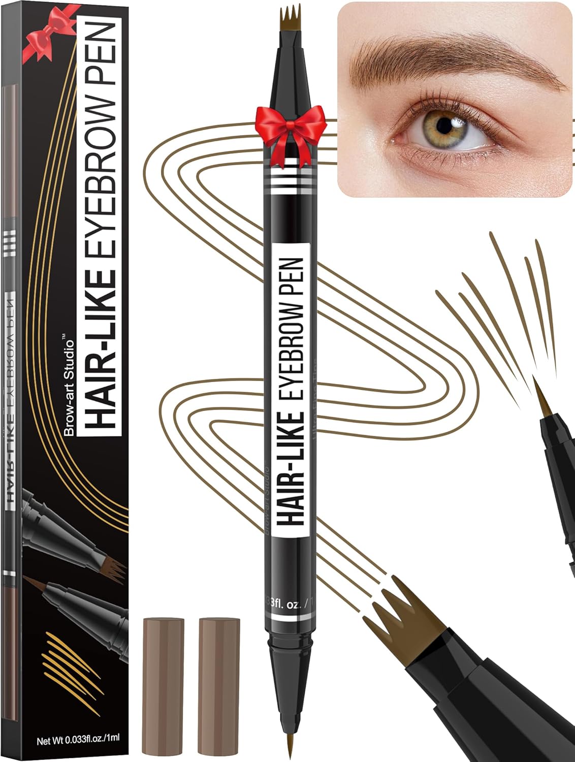 Microblading Eyebrow Pen - Eyebrow Pencil Magical 2-in-1 Dual-Ended Waterpr