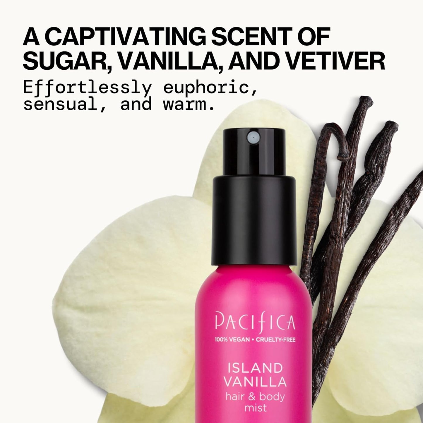 Pacifica Hair Mist Perfume & Full Body Spray for Women - Island Vanilla Bod