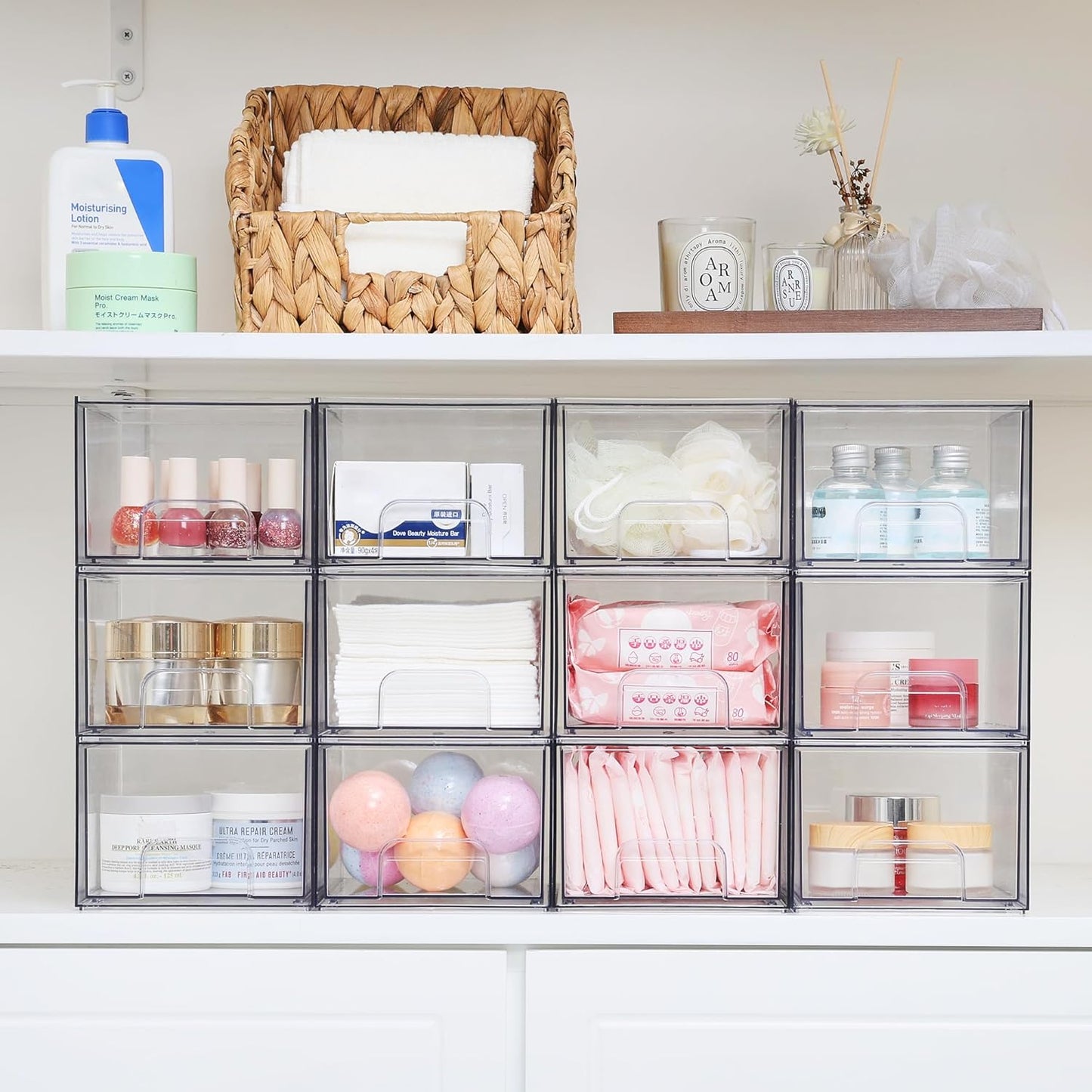 Vtopmart Acrylic Makeup Organizer 4.4'' Tall Bathroom Clear Plast