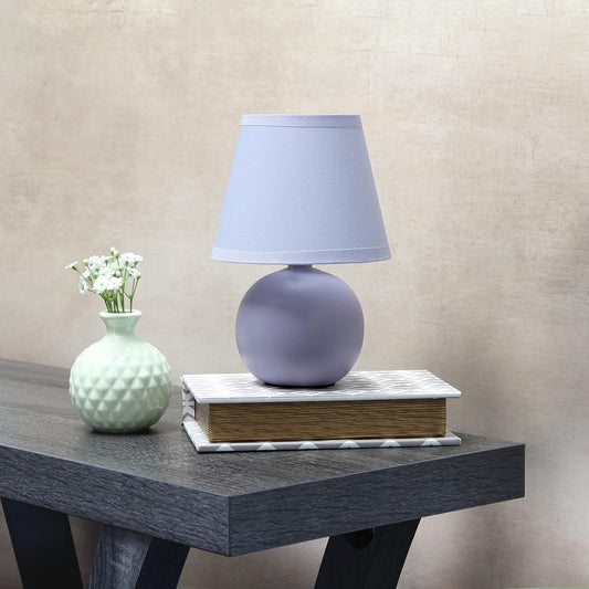 Simple Designs LT2008-PRP-2PK Mini Ceramic Globe Table Lamp 2 Pack Set, Purple