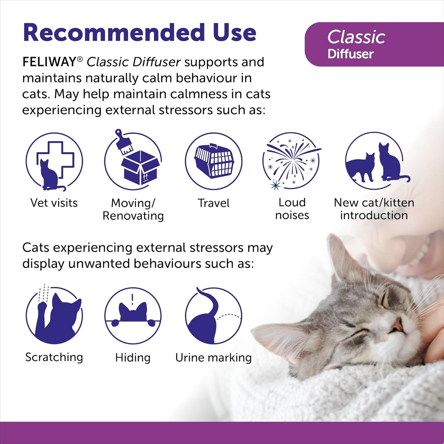 FELIWAY Classic Diffuser Refill, Promotes Calmness in Cats & Kitt
