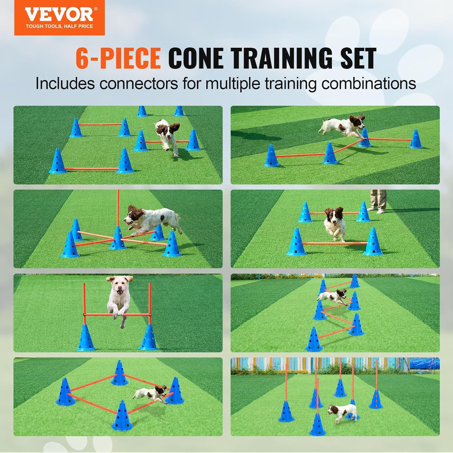 Vevor Dog Agility Hurdle Cone Set of 6