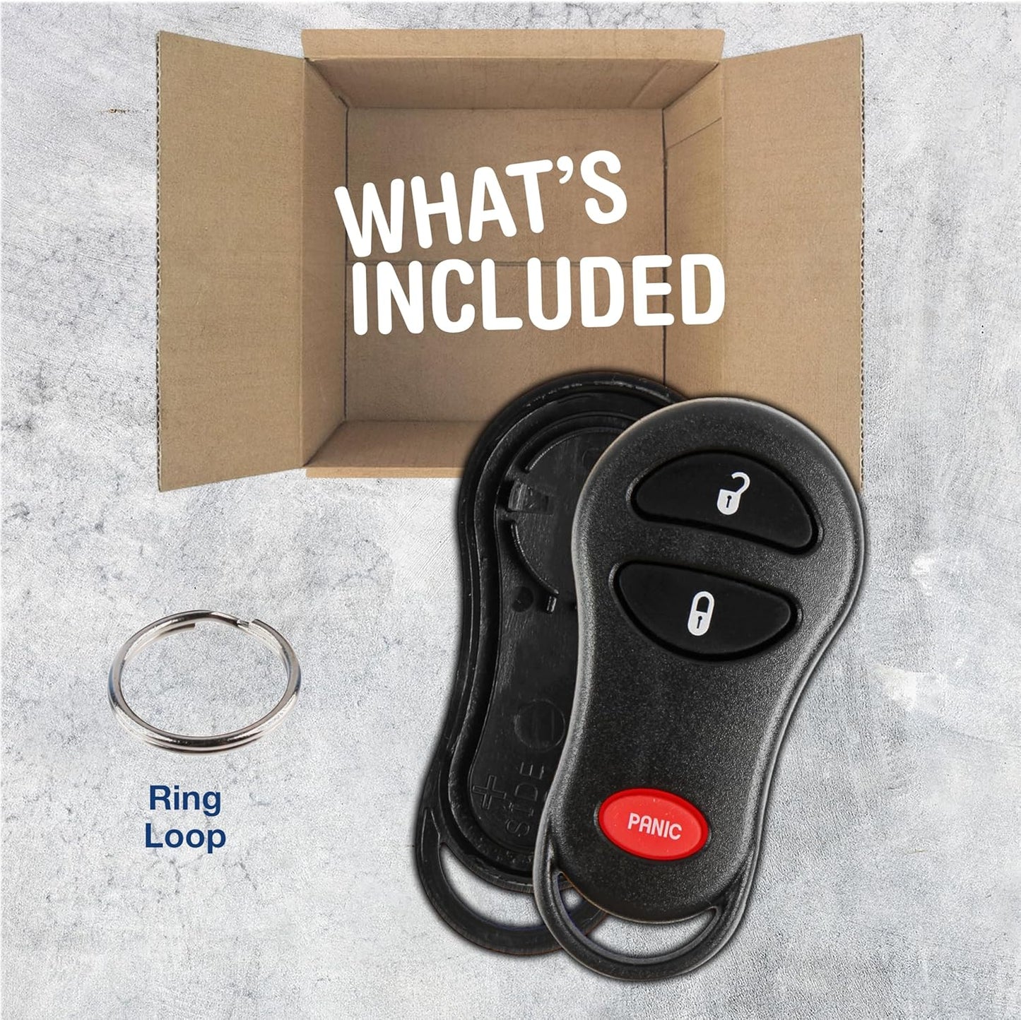 KeylessOption Black Replacement 3 Button Keyless Entry