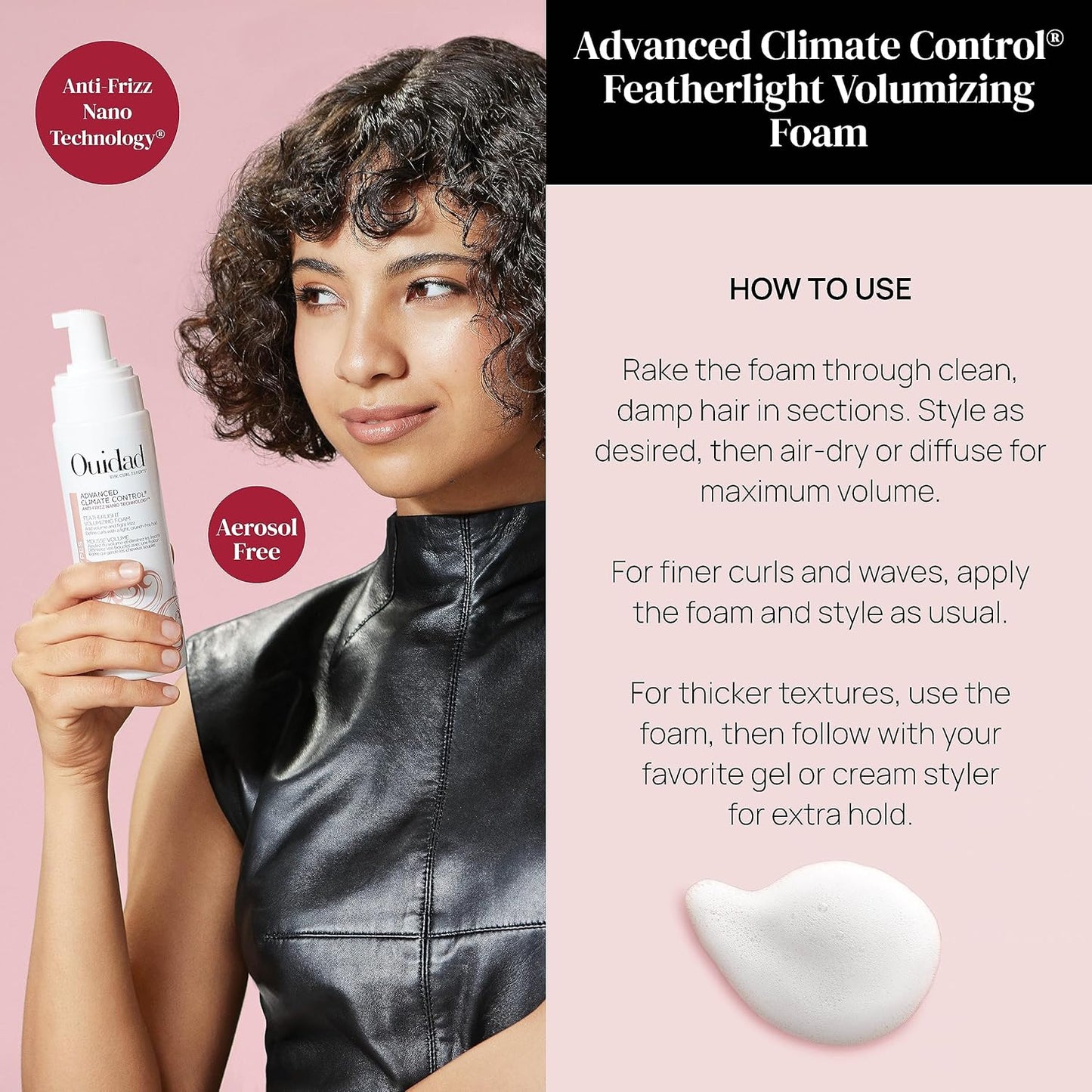 Ouidad Advanced Climate Control Featherlight Volumizing Foam Foam Unisex 7