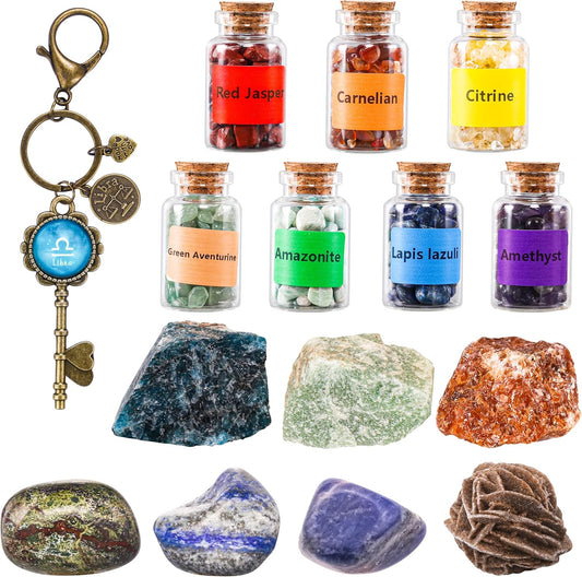 QianCannaor Libra Healing Crystals Gift Set, Birthstones Crystals and Heali