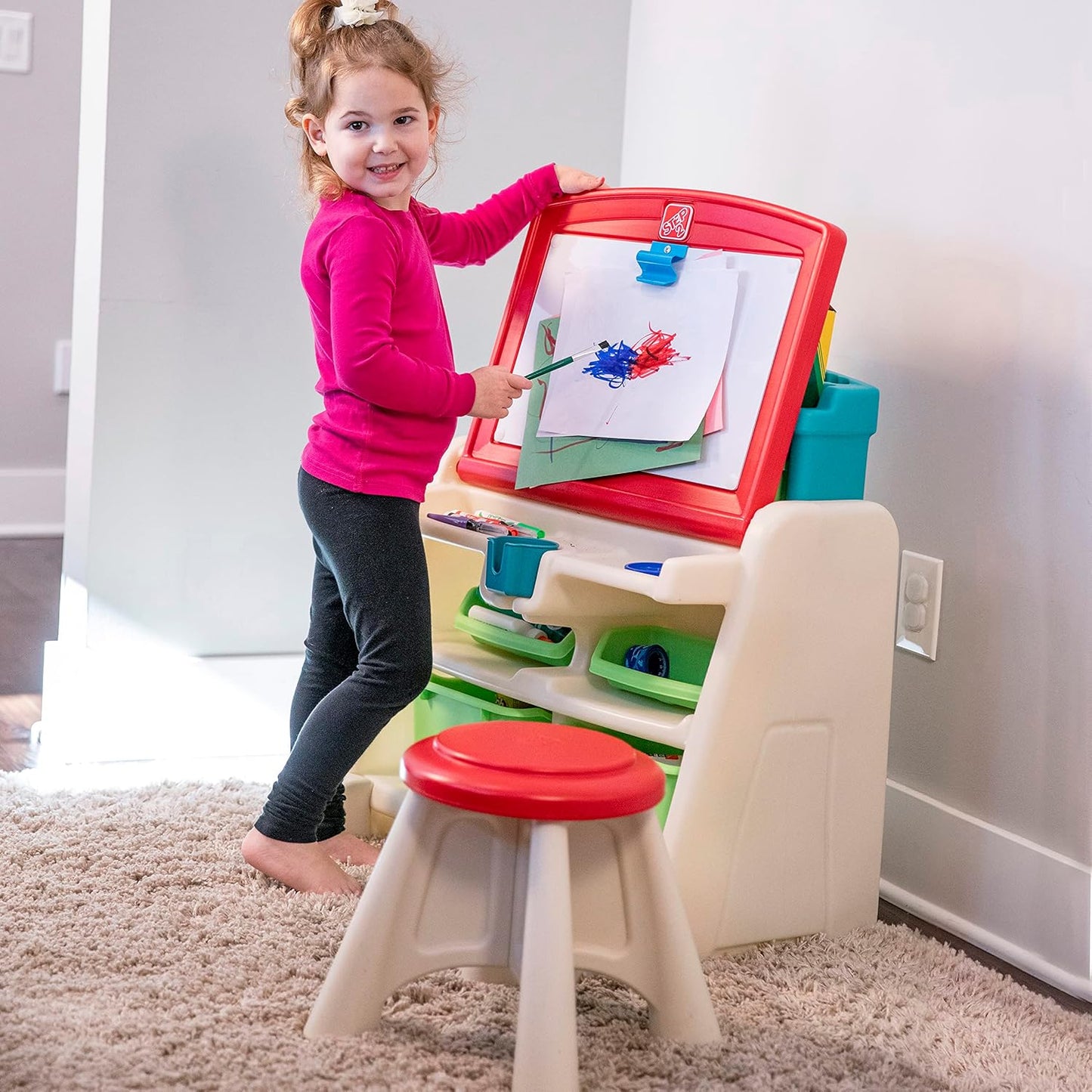 Step2 Flip and Doodle Easel Desk with Stool-836500