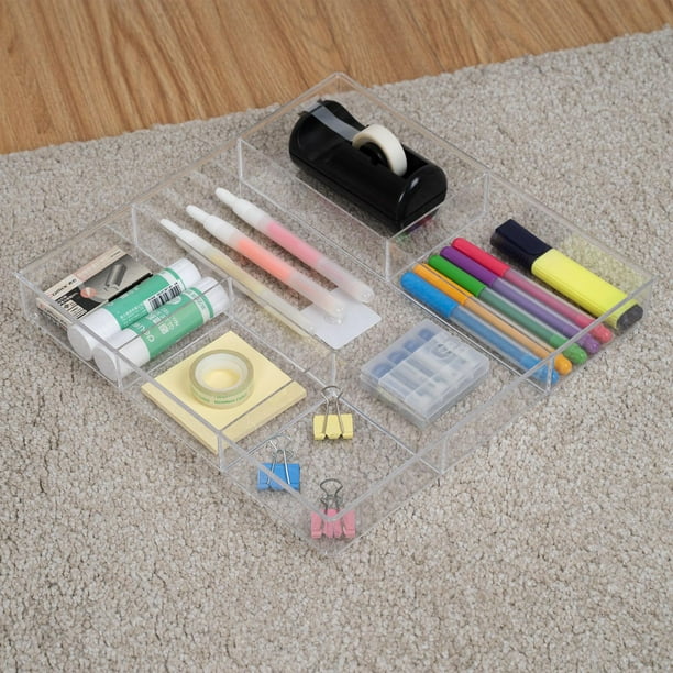 Mainstays Plastic 6-Section Clear Drawer Organizer