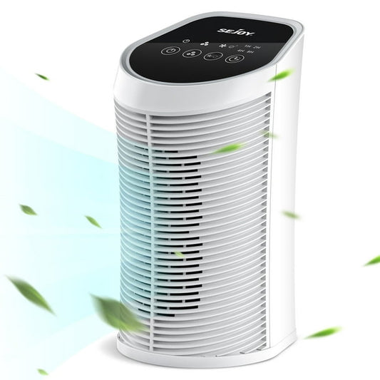 Sejoy AP-2202-UL Air Purifier True HEPA Filter, 99.9% Removal, 3 Speeds and Timer, up to 200 SQ. ft