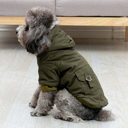 Dog Coat Small Dog Jacket Windproof Warm Padded Down Hoodie Snowsuit, Winter Dog Clothes for Cat Puppy Chihuahua Yorkie