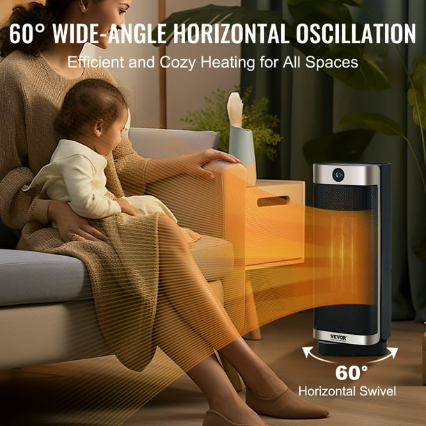 BENTISM KPT-2000 5186L 1500W Electric Fan Forced Portable Space Heater 16 in with Thermostat