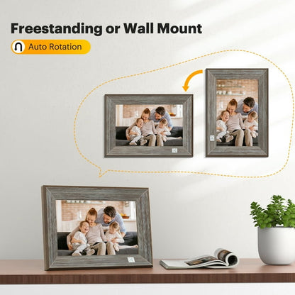 Kodak 1013W 10.1-inch WIFI Touch Screen with Grey Wood Tone Frame
