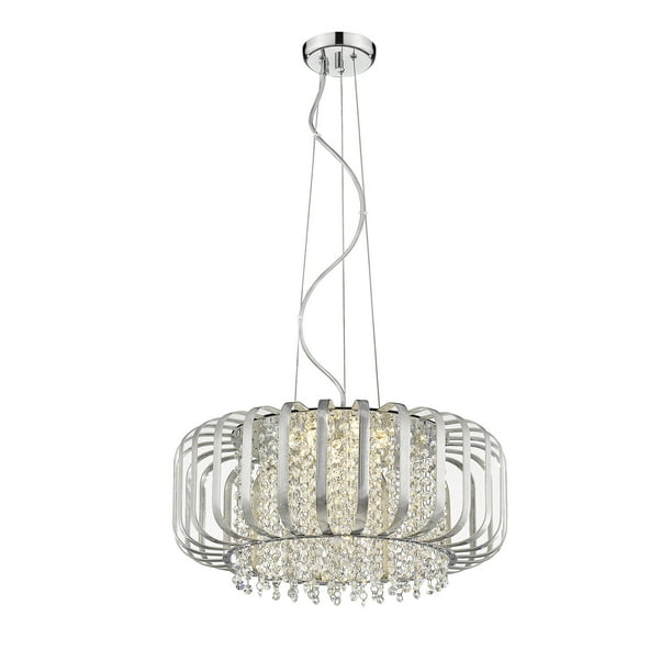 Ove Decors Adelizza LED-Integrated Pendant in Anodized Silver Finish
