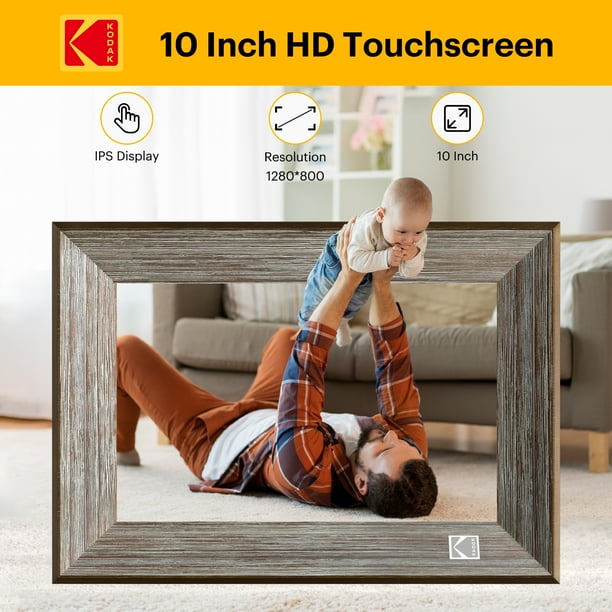 Kodak 1013W 10.1-inch WIFI Touch Screen with Grey Wood Tone Frame