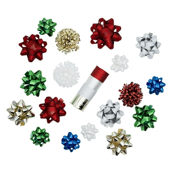 Holiday Time PETC2418WM1 Multi-Color Christmas Bow and Ribbon Kit