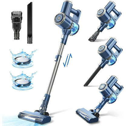 Prettycare Cordless Stick Vacuum Cleaner  Lightweight Vacuum Cleaner,20kpa Strong  Suction,Designed for Floor Carpet Pet Hair,W200  Blue