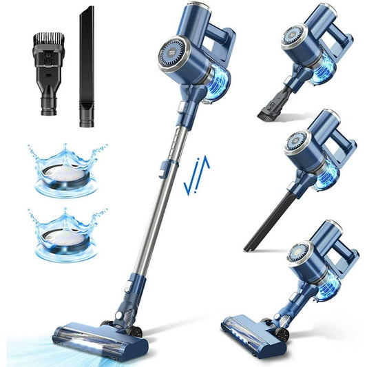 Prettycare Cordless Stick Vacuum Cleaner  Lightweight Vacuum Cleaner,20kpa Strong  Suction,Designed for Floor Carpet Pet Hair,W200  Blue