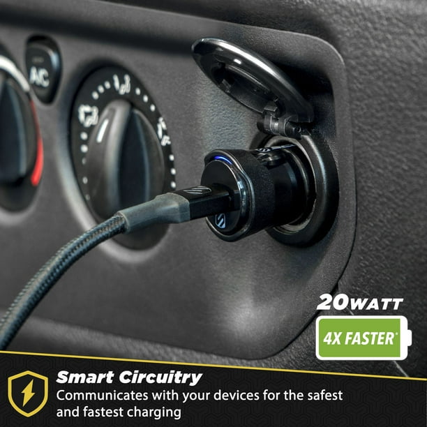 Scosche CPDC20-SP PowerVolt 20-Watt Certified USB Type-C Fast Car Charger