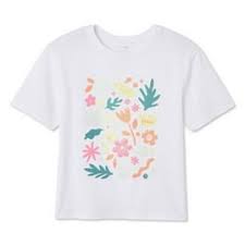 George Girls' Graphic Tee, Small - White